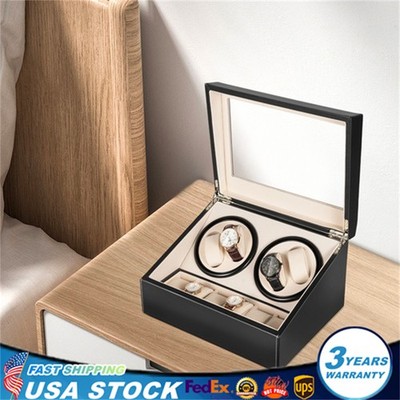 4+6 Automatic Rotation Watch Winder Box Display Organizer Case Display Box US