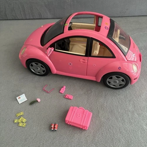 Mattel Barbie Volkswagen Beetle Bug Hot Pink Car 16" 2000 Vintage Accessories