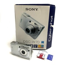 Sony Cybershot DSC-W70 Digital Camera  Battery, Memory Card NO CHARGER TESTED