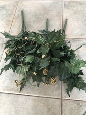 Lot Of 3 Vintage Large Plastic Christmas Bells And Berry Floral Picks Crafts...