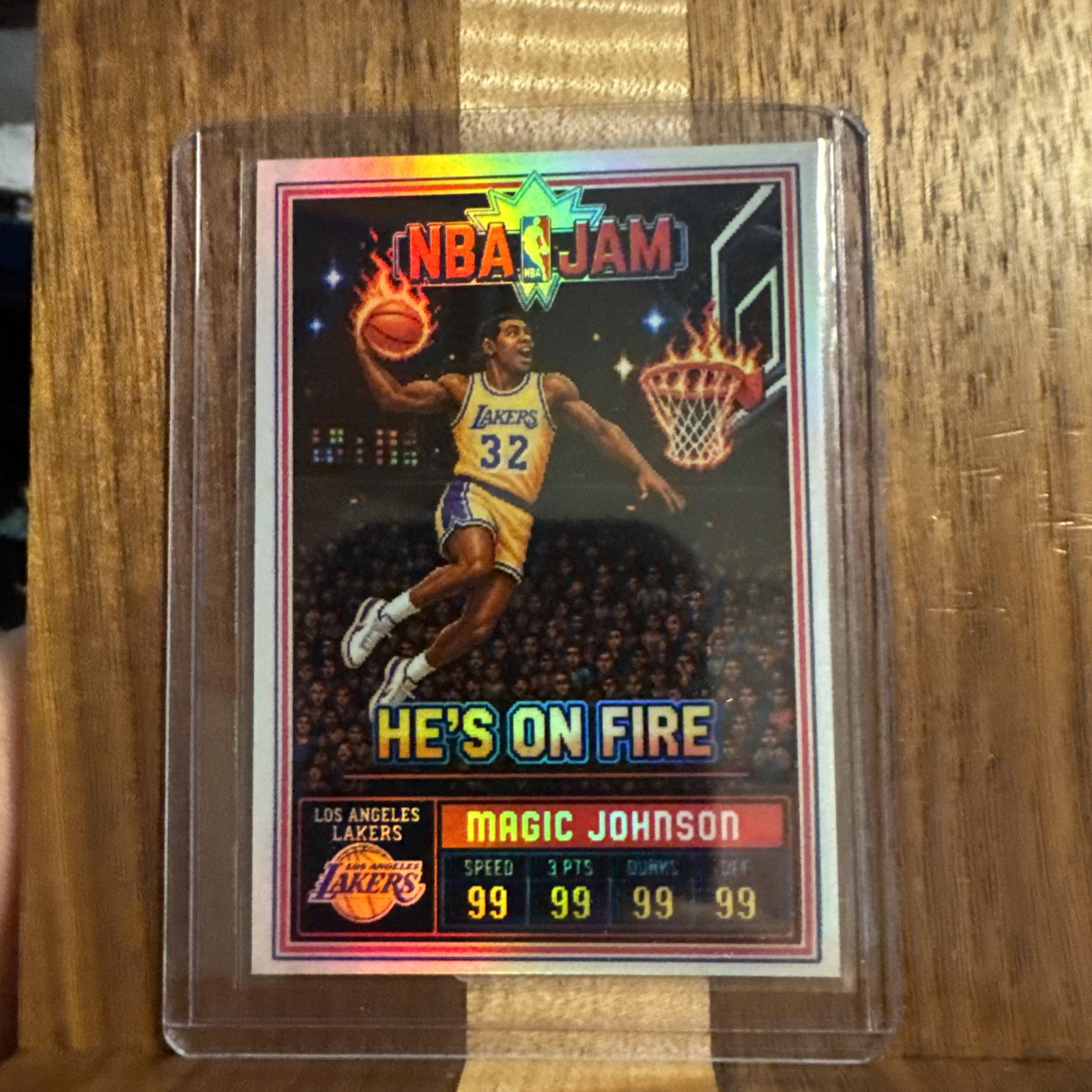 Magic Johnson 16-bit Game  Custom art Card Lakers /99