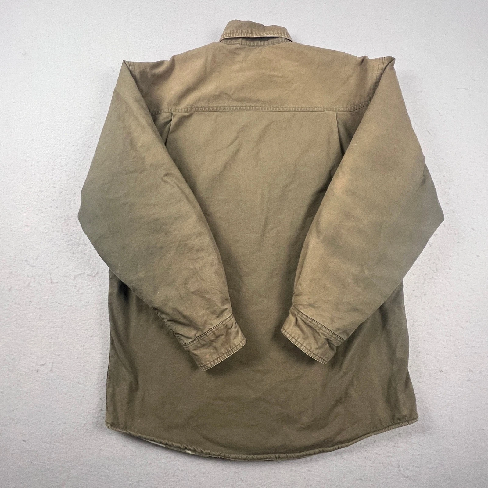 Stanley Canvas Shirt Jacket Mens M Brown Fleece Lined Insulated Workwear Shacket - product detail image 3