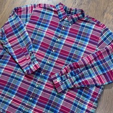 Ralph Lauren Shirt Mens 3XB Pink Plaid Performance Flannel Cotton Button Up Pony