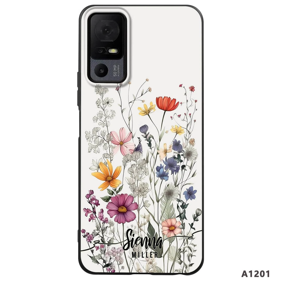 Funda TPU Personalizada Diseño Flores para TCL 50 SE 50 LE 505 605 60 SE 50 XE Cubierta Foto 3 de 4