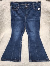 Old Navy Higher High Rise Secret Slim Pockets Jeans Flare Dark Wash Size 22