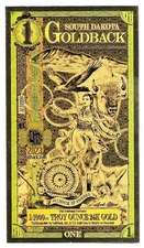 1-2023 South Dakota 1 Goldback Aurum Foil Note 1/1000 oz 24KT with COA
