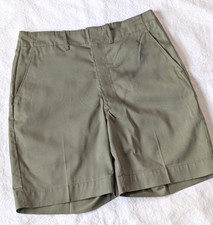 Vintage 60s Boy Scouts Faded Green Chino Shorts Cotton USA Union Made 29