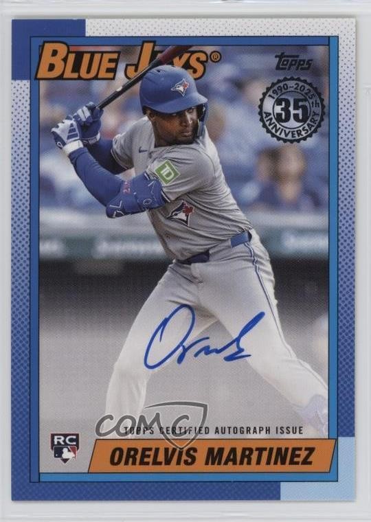 2025 Topps Series 1 1990 Topps Baseball Auto Orelvis Martinez #90A-OM Auto 3t8