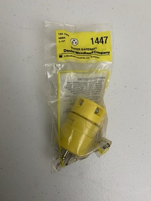 Daniel Woodhead 1447 Connector Cord Body 5-15P Rubber 15 Amp 125 Vol