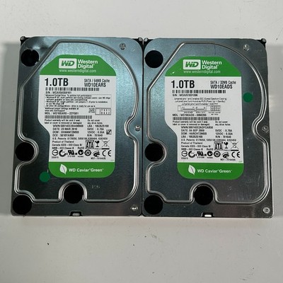 Western Digital WD10EARS/WD10EADS 1TB 64MB/32MB SATA Internal HDD Lot of 2