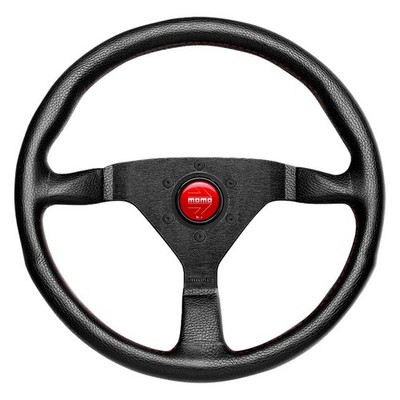 Momo for Montecarlo Steering Wheel 350 mm - Black Leather/Red Stitch/Black