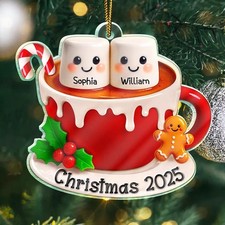 Marshmallow Christmas Hot Cocoa Couple New Married Family - Personalized