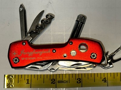 Multi-Tool 12 Function Red Stainless Steel With Keychain Clip