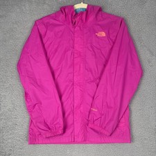The North Face Girls 14-16 L Pink Long Sleeve Hyvent Hooded Windbreaker Jacket