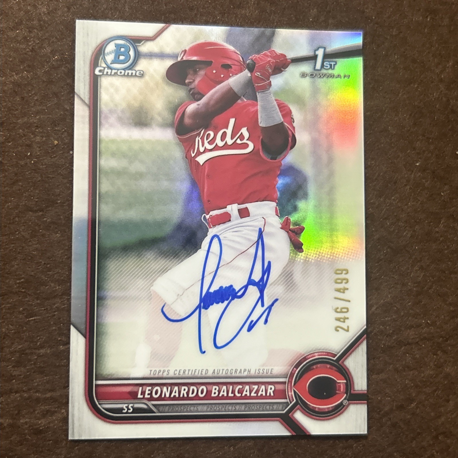 2022 1st Bowman Chrome ~ Leonardo Balcazar ~ Refractor /499 ~ #CPA-LB ~ Auto