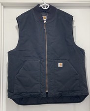 Carhartt Black Duck Work Vest 2XL Tall Quilted Lined Zip 14806 V01