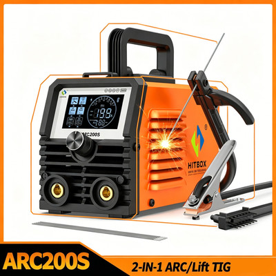 HITBOX 200A 2-IN-1 ARC MMA Stick Welder 110V Lift TIG Household Welding Machine