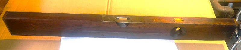 ANTIQUE & RARE STANLEY SWEETHEART NO. 3 CHERRY WOOD & BRASS 30” LONG LEVEL