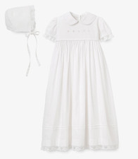 Elegant Baby Girls' Lace Embroidery Gown  Bonnet Christening Baptism Set 0-12 M