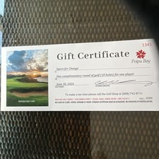 Poipu Bay Golf Gift Certificates (4) One Round Kauai, HI Valid Until 6/30/2026