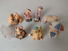 Vintage Ceramic Pig Figurine Lot of 8 Includes ENESCO  PIGSVILLE