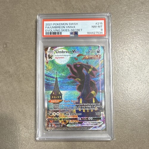 Pokemon Company 2021 Umbreon VMAX 215/203 Alt Art Secret Holo PSA 8