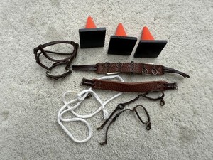 Lot Breyer Horse Accessories Lunging Surcingle Halter Tack Trail Class Cones