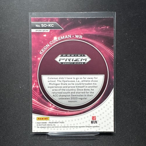 2024 Panini Prizm Draft Picks - Student Orientation Keon Coleman #SO-KC Red Ice - Picture 2 of 2