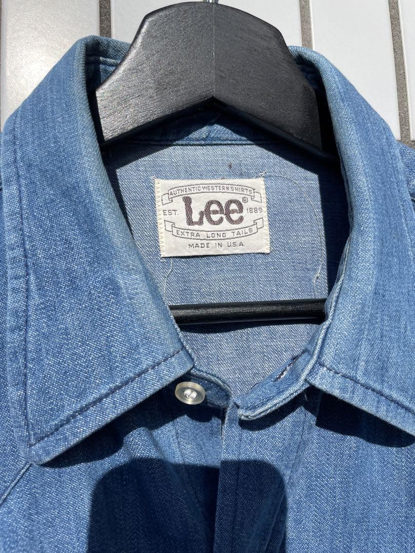 トップス 70s Lee RIDERS Polyester Western Shirts Vintage 70s Blue Plaid Knit Western Shirt, Lee – The Hip