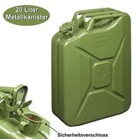 20L Benzinkanister Reservekanister Kraftstoff Kanister Metall GrüN TÜV Und GS
