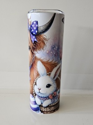 Easter Bunny/Cow 24 Oz Metal Tumbler/Mug With Lid