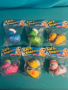 Lot of 6 Bath Buddies Squirting Rubber Ducks