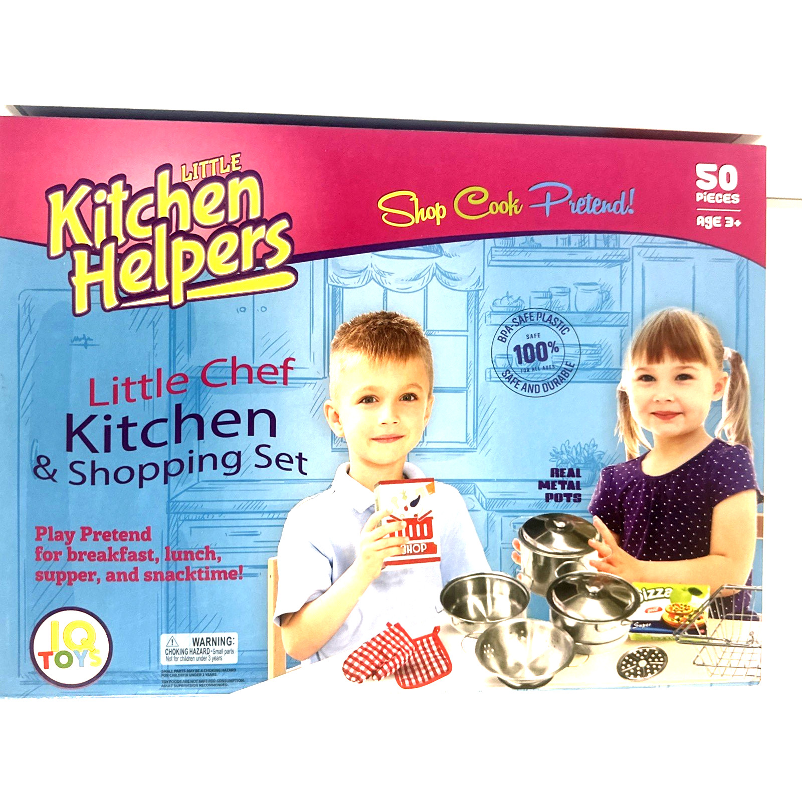 IQ Toys 50 Piece Complete Pretend Play Food and Kitchen Set NEW