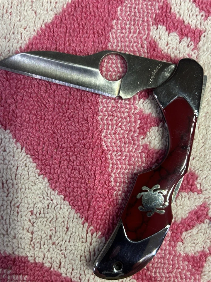 Cuchillo de kiwi exótico raro Spyderco 75P Foto 4 de 4