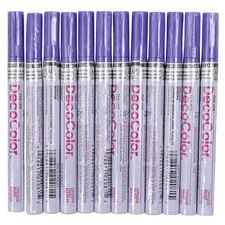 12 Pc Set Purple Decocolor Fine Line Point Oil Based Glossy Opaque Paint Marker