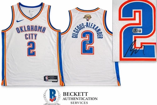 Shai Gilgeous Alexander Signed 2025 NBA Finals Jersey Thunder Beckett BAS Large