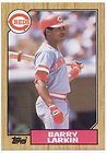 BARRY LARKIN 1987 TOPPS CINCINNATTI REDS ROOKIE CARD FREE SHIPPING