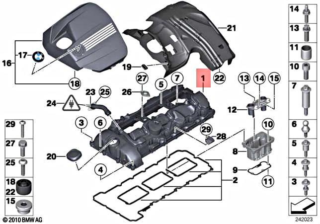 BMW OEM 11-18 X5-Engine Valve Cover 11127570292 | eBay