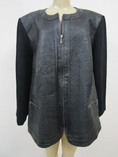 Nygard Black Stitched Leather Long Sleeve Jacket Size 3x