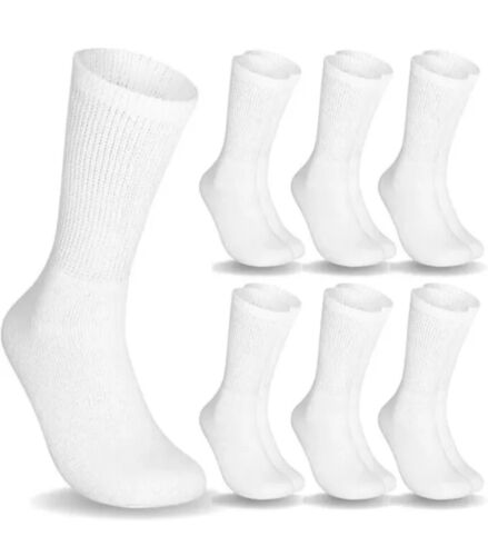 3-24 Pairs Men Solid Sports Athletic Work Plain Crew Cotton Socks 10-13, 9-11 - Picture 5 of 10