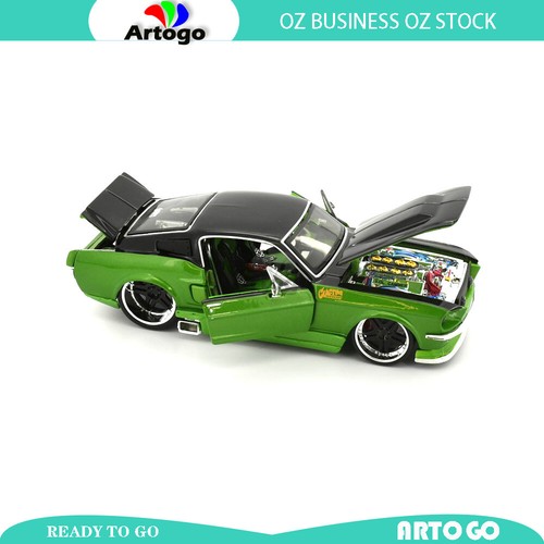 Ford Mustang GT 1967 diseño de línea A con licencia escala verde 1:24 modelo de coche fundido a presión - Imagen 4 de 4