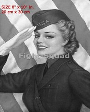 WW2 Picture Photo woman gives a military salute 6307 8x10in