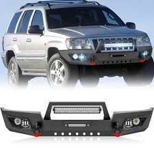 Front Bumper W/ Winch Plate & D-Rings For 99-2004 Jeep Grand Cherokee WJ 2nd Gen