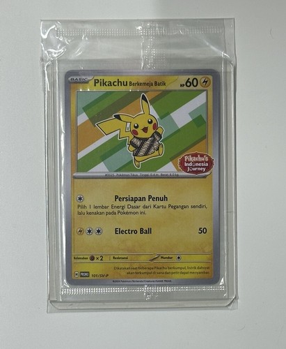 Versiegelt - Pokemon TCG Indonesien - Pikachu Berkemeja Batik Promo - USA Verkäufer