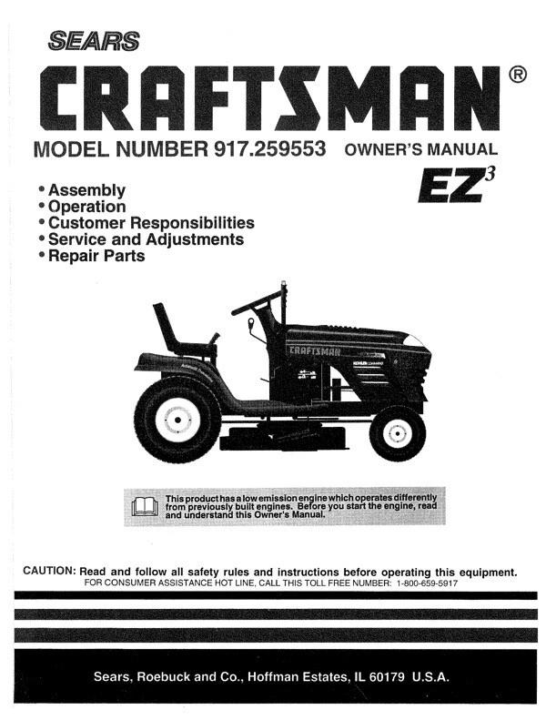 Craftsman lawn tractor model 917 manual new arrivals