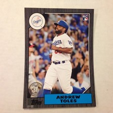 ANDREW TOLES #149 Dodgers RC Star Black 5x7 #d/10 Made 1987 Tribute 2017 Topps 2