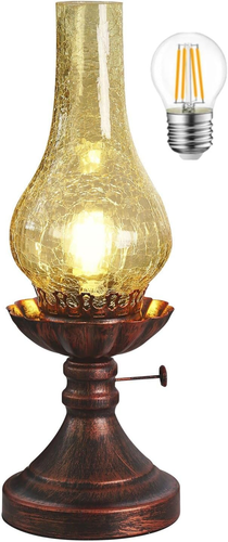 Vintage Tischlampe Antik Rustikal Landhaus Schreibtischlampe Western Viktorianisch Crackled - Bild 10 von 12