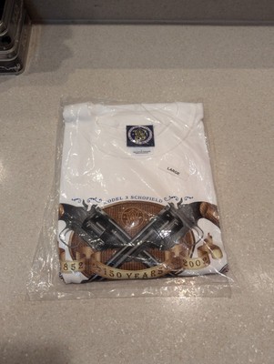 NWT 2002 Smith & Wesson's White t shirt Men size L Large model 3 Schofield gun