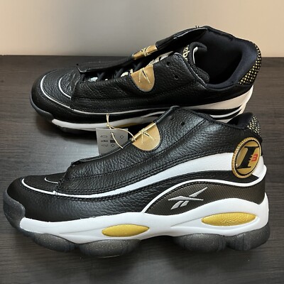 Reebok The Answer DMX ''Black White Gold'' Basketball Shoes Mens 9.5 GW6372 New
