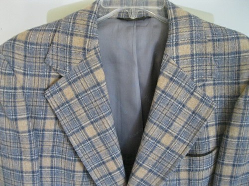 PERFECTO~VTG Pendleton AZUL CUADROS LANA ABRIGO DEPORTIVO CHAQUETA BLAZER 44 PECHO - Imagen 2 de 10